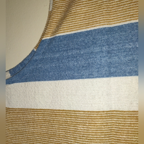 NWT 3XL LuLaRoe Rachael Sleeveless Top ZIPPER Beachy Colors Blue/Sand/White NEW - Picture 8 of 9